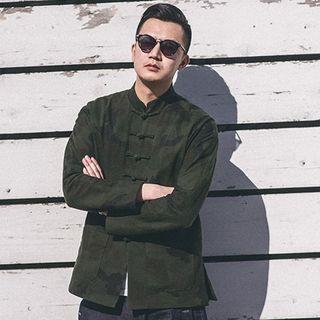 Chinese-style Frog-button Camo Jacket