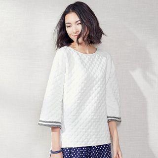 3/4-sleeve Embossed Top
