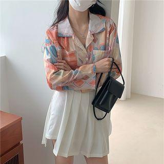Open-collar Print Shirt