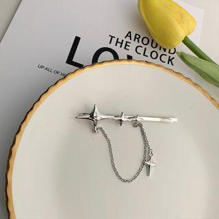 Chained Alloy Hair Clip Silver - One Size