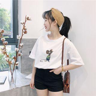 Mouse Print Short-sleeve T-shirt