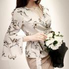 Wrap-front Floral Dress With Sash