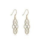 925 Sterling Silver Plated Champagne Gold Geometric Earrings Golden - One Size