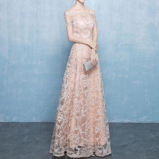 Lace Evening Gown / High-low Dress / A-line Dress