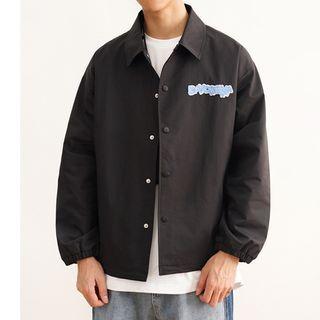 Applique Lapel Snap Button Jacket