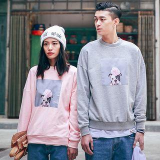 Couple Matching Print Long-sleeve Sweatshirt