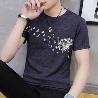 Dandelion Print Short-sleeve T-shirt