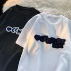 Short Sleeve Embroidered Waffle T-shirt