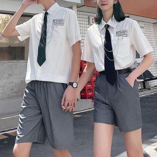 Couple Matching Short-sleeve Shirt / Shorts / Neck Tie / Set