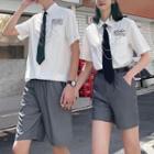Couple Matching Short-sleeve Shirt / Shorts / Neck Tie / Set