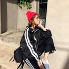 Stand-collar Contrast-trim Windbreaker