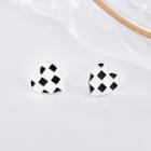 Heart Stud Earring 1 Pair - Black & White - One Size