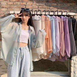 Long-sleeve Sheer Shirt / Short-sleeve T-shirt