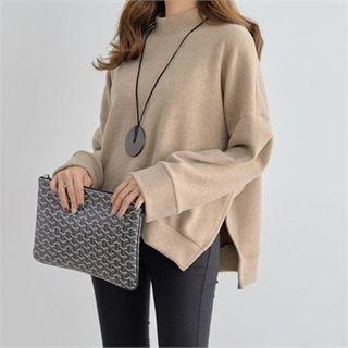 Mock-neck Boxy-fit Fleece Pullover