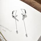 Rhinestone Drop Earring 1 Pair - Stud Earrings - Silver - One Size