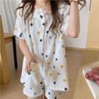 Short-sleeve Heart Print Sleep Top / Shorts / Sleep Dress / Set