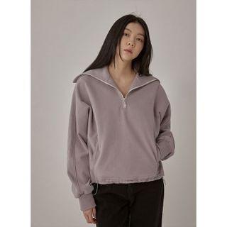 Wide-collar Anorak Sweatshirt