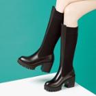 Lace-up Block Heel Tall Chelsea Boots (various Designs)