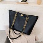 Twist-lock Chain Shoulder Bag Black - One Size