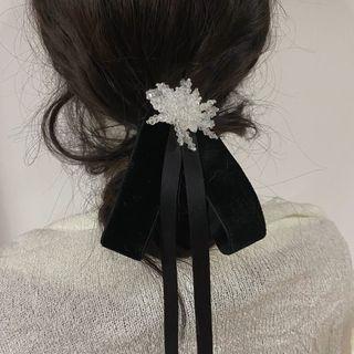 Ribbon Hair Tie Black & White - One Size