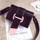 Belt Buckle Color Block Crossbody Bag