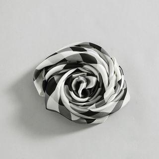 Gingham Satin Square Scarf Black - One Size