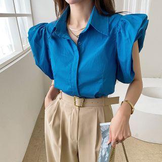 Exaggerated Cap-sleeve Shirt