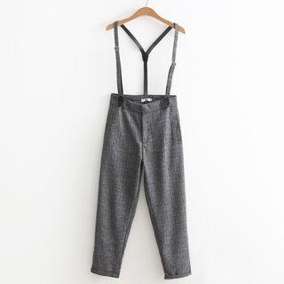 Cropped Suspender Harem Pants
