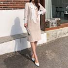 Square-neck Slit-front Jumper Dress