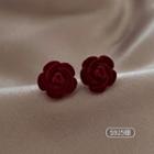 Flower Alloy Earring 1 Pair - Wine Red - One Size