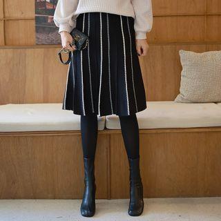 Waistband Stripe Knit Skirt