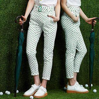 Dotted Slim-fit Cropped Pants