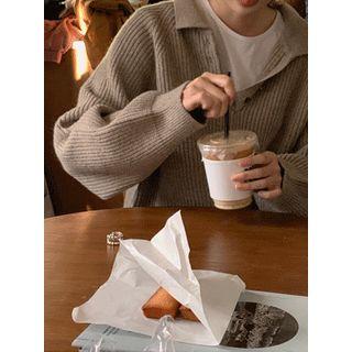 Half-placket Rib-knit Pullover