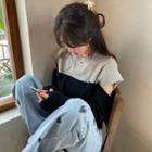 Two-tone Sweater Light Gray & Black - One Size
