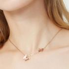 Alloy Butterfly Pendant Necklace Gold - One Size