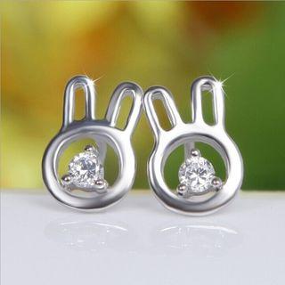 925 Sterling Silver Bunny Stud Earrings