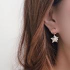 Star Earring 1 Pair - Gold & White - One Size