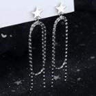 Alloy Star Fringed Earring 1 Pair - With Earring Back - Silver - One Size