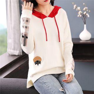 Hooded Embroidered Sweater