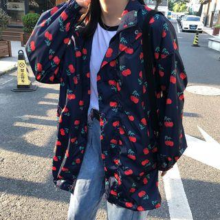 Cherry Print Zip Jacket