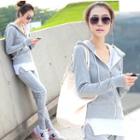 Set: Plain Hoodie + Tank Top + Sweatpants