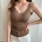 Lace-trim Fitted Camisole Top
