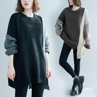 Asymmetrical Color Block Sweater