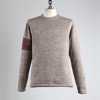 Patched Contrast-trim M Lange Knit Top (beige)