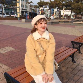 Ribbon Buttoned Jacket As Shown In Figure - One Size