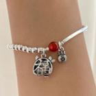 Chinese Characters Money Bag Bracelet Silver - One Size