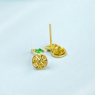Fruit Sterling Silver Dangle Earring 1 Pair - Yellow & Green - One Size