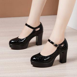 Platform Chunky-heel Mary Jane Shoes