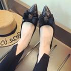 Bow Quilted Pointed Flats