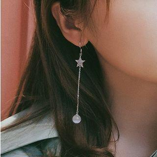 Alloy Star Cat Eye Stone Dangle Earring